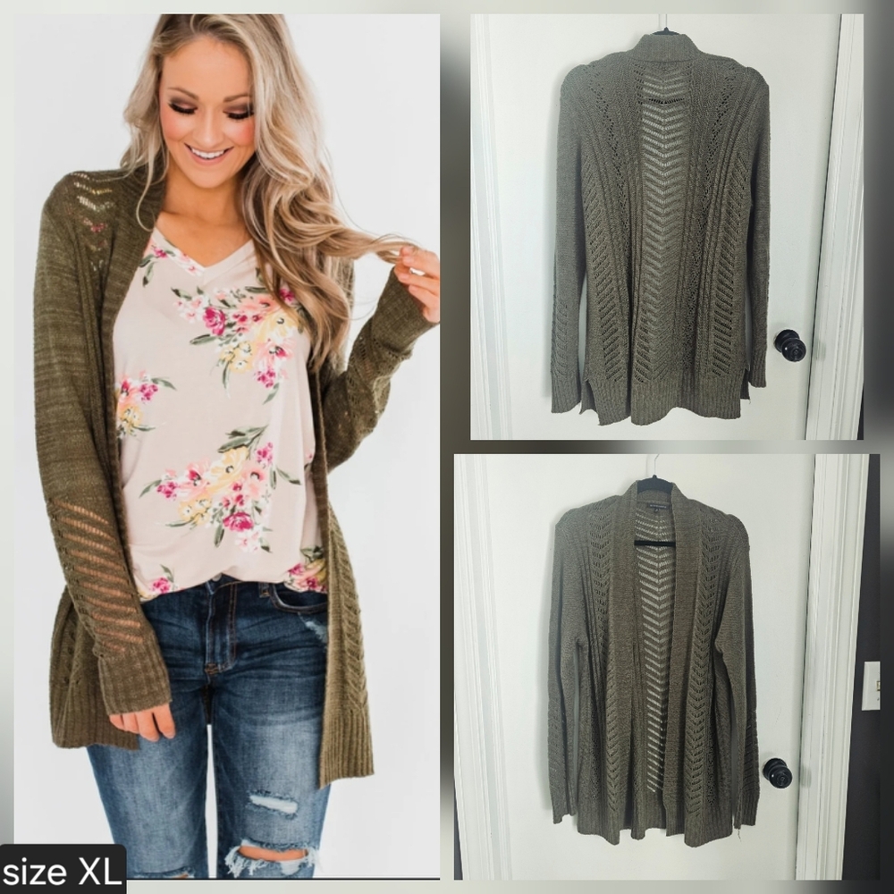 The Pulse Boutique Olive Green Cardigan